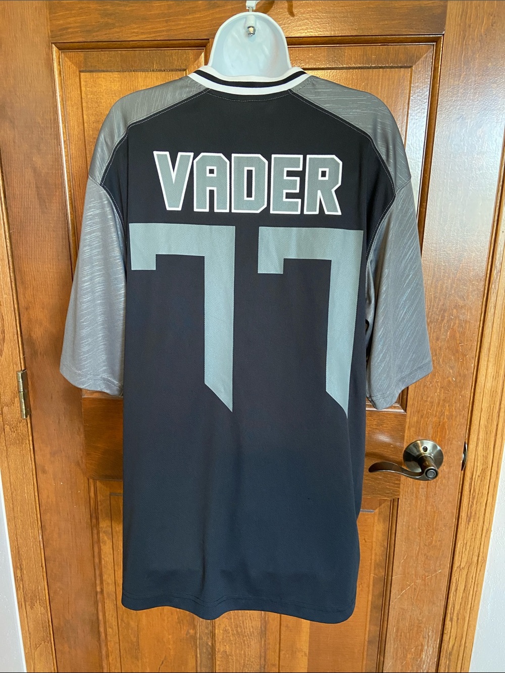 Star Wars Darth Vader Shirt Mens Task Force 77 Jersey Black Gray Size Large